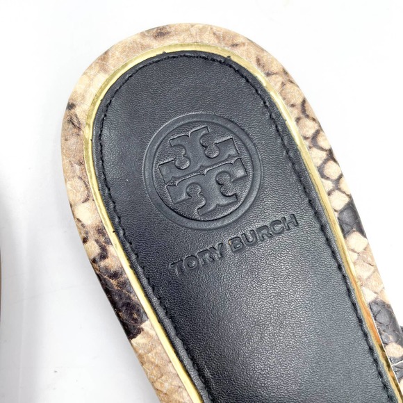 SOLD-Tory Burch Metal Miller Snake Print Sandals - Picture 4 of 8